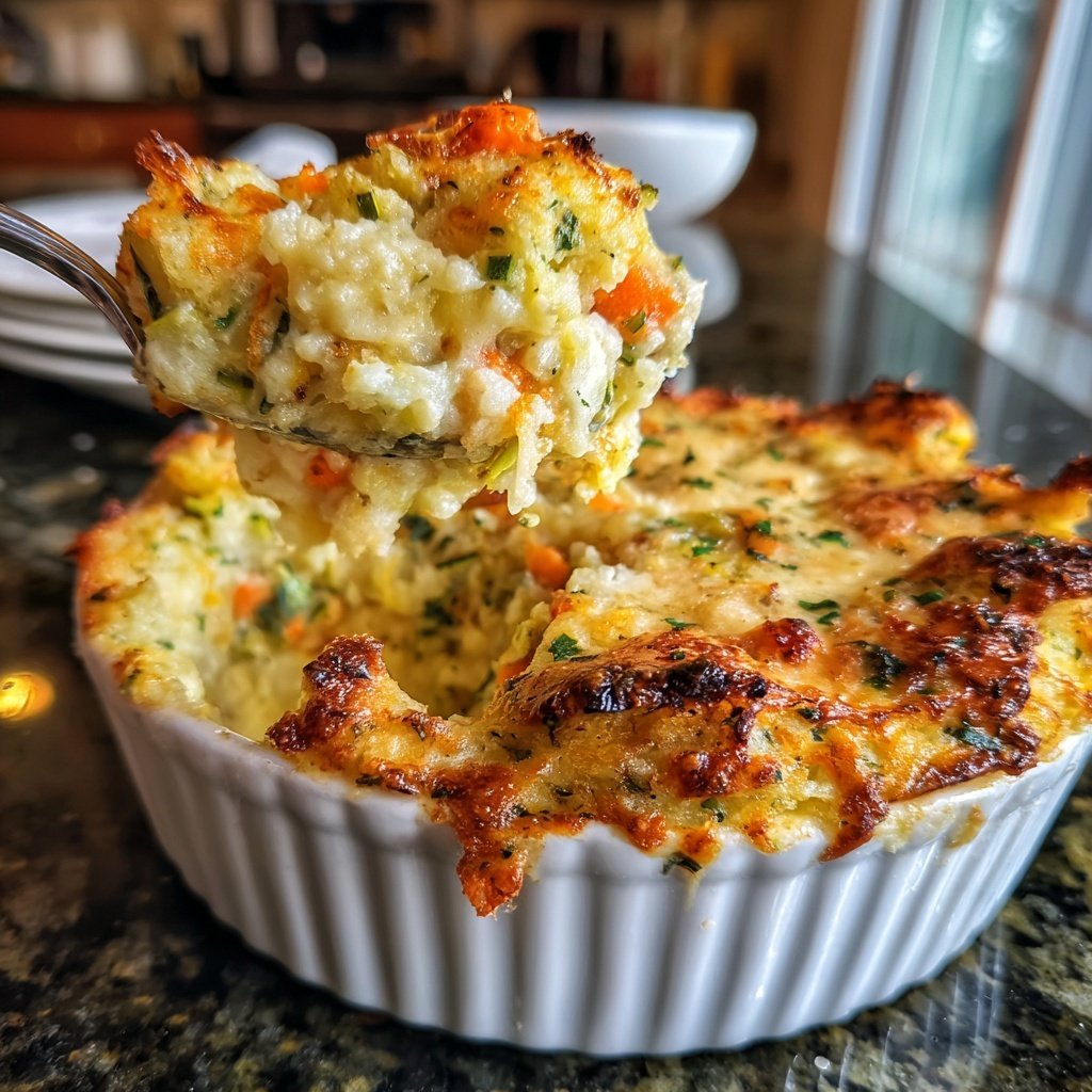 Abendessen mit Gemüseauflauf