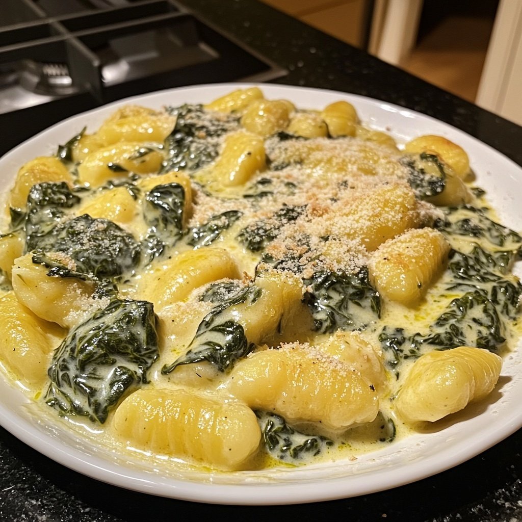 Gnocchi mit Spinat-Sahne-Sauce