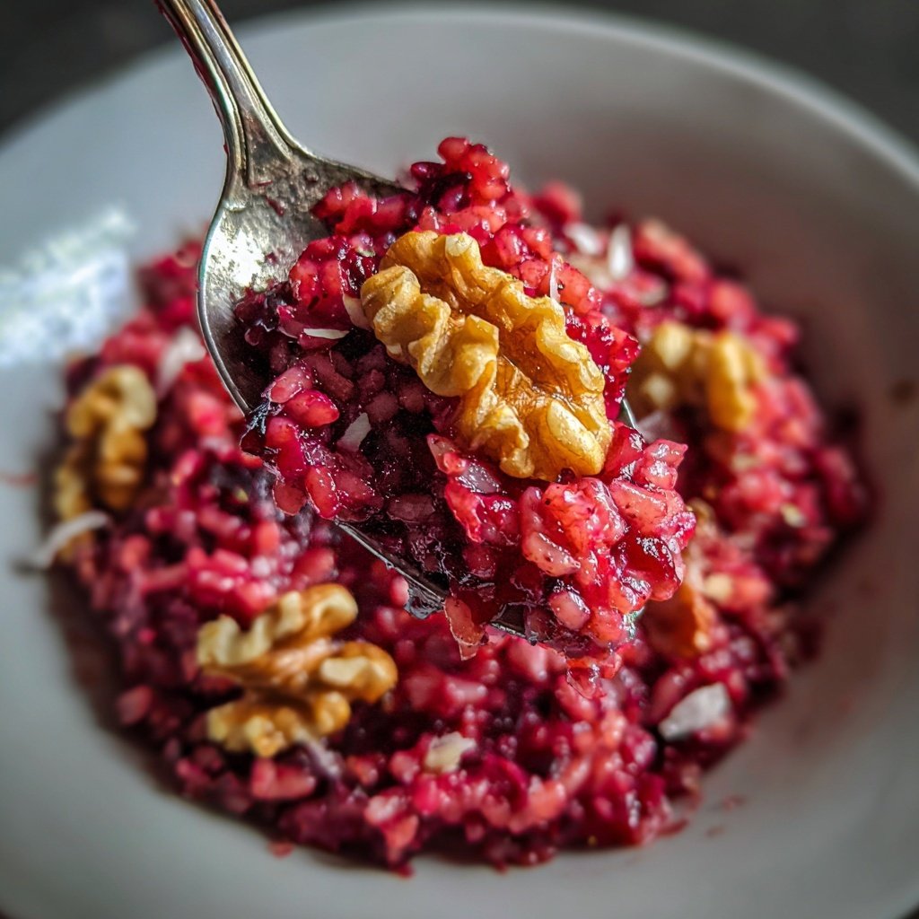 Rote-Bete-Risotto mit Walnüssen