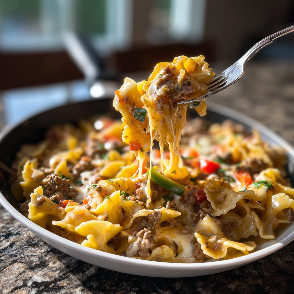 Hackfleisch Nudel Pfanne