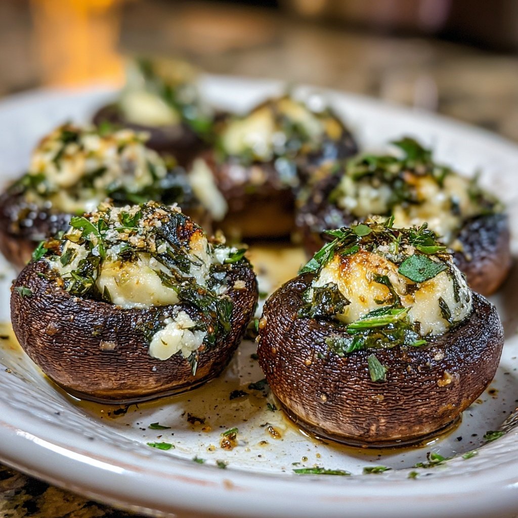 Gefüllte Champignons mit Kräutern