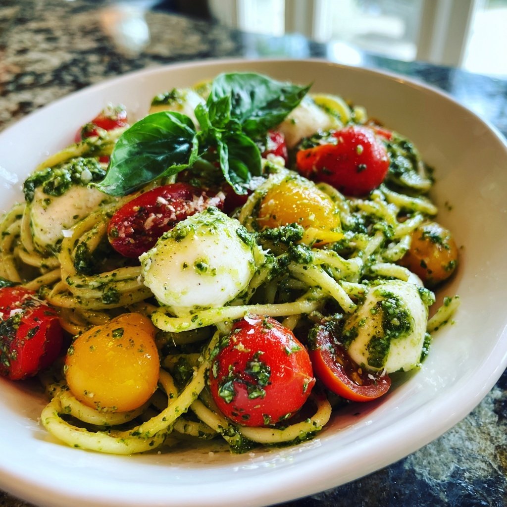 Nudelsalat Mit Pesto Und Mozzarella