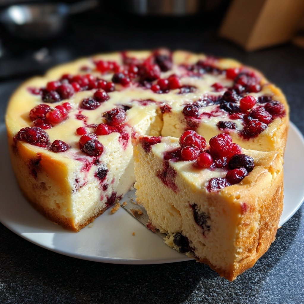 Käsekuchen mit Beerenwirbel